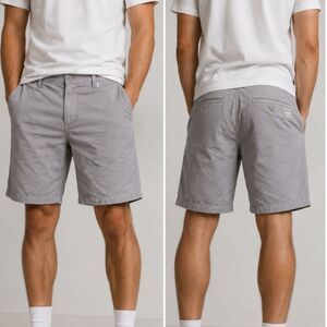 Eubi Men's Gray Flat Front Chino Shorts Size M Lightweight Casual Golf